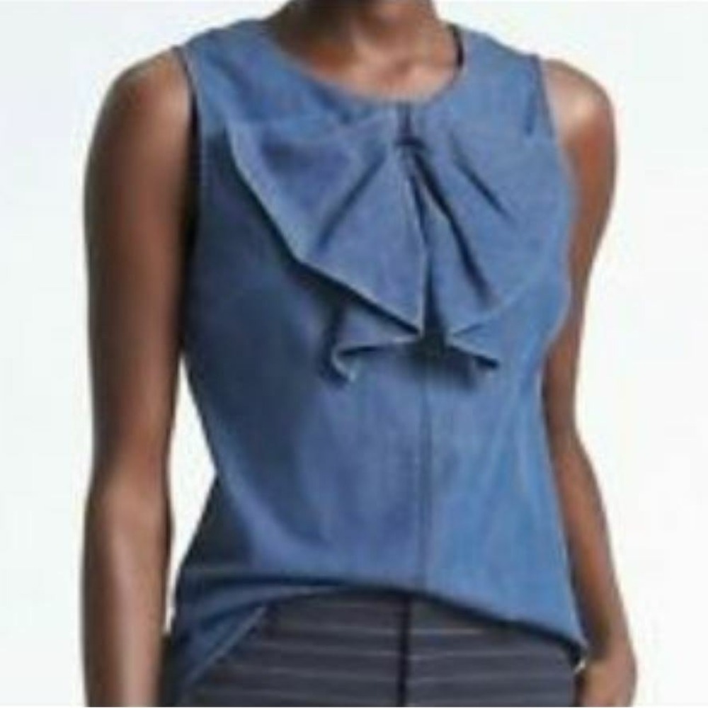 Banana Republic women top blouse jean 796685-00-1 blue sz 0 $78